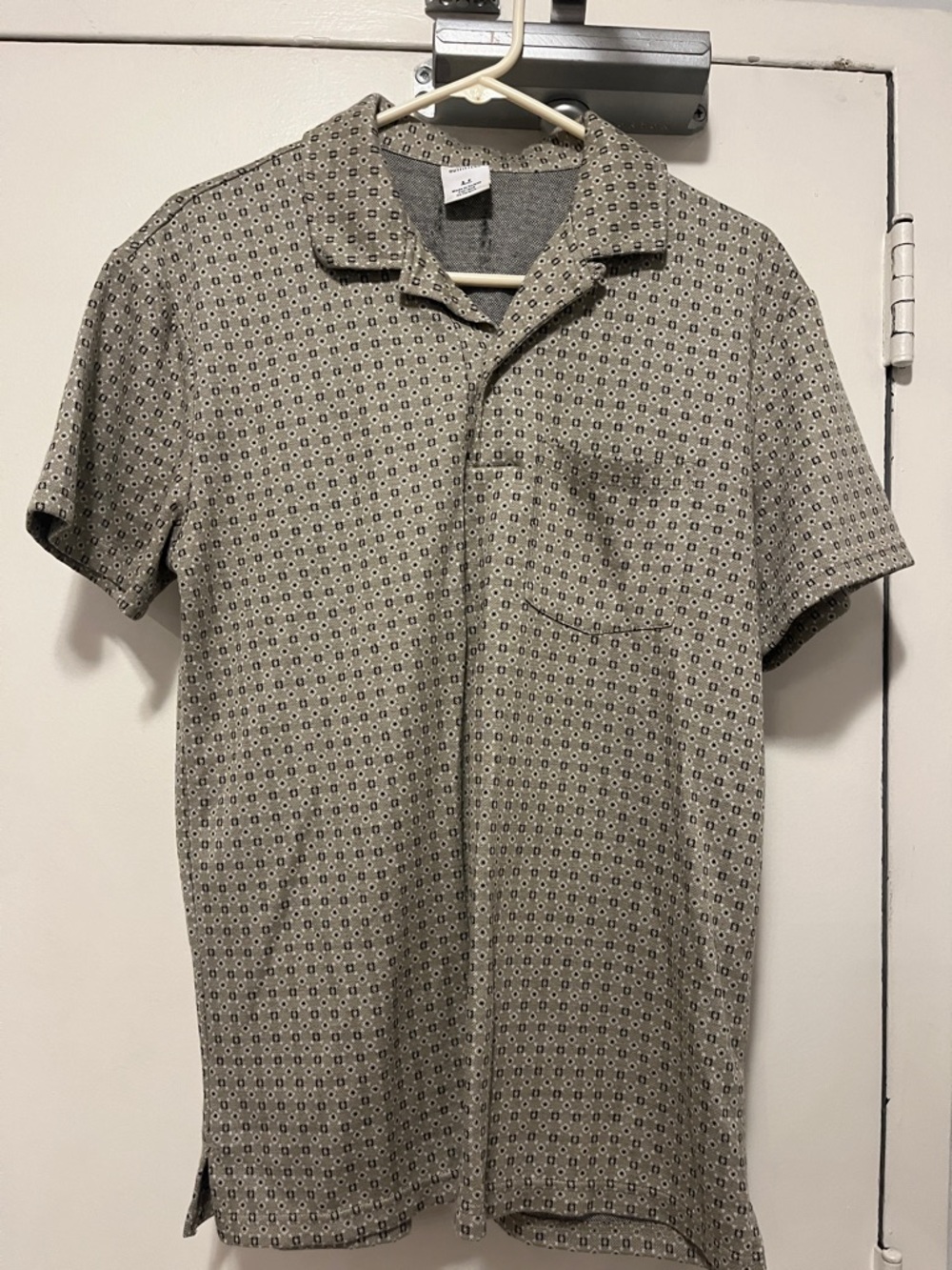 Urban Outfitters Short Sleeve Polo - Gray Print